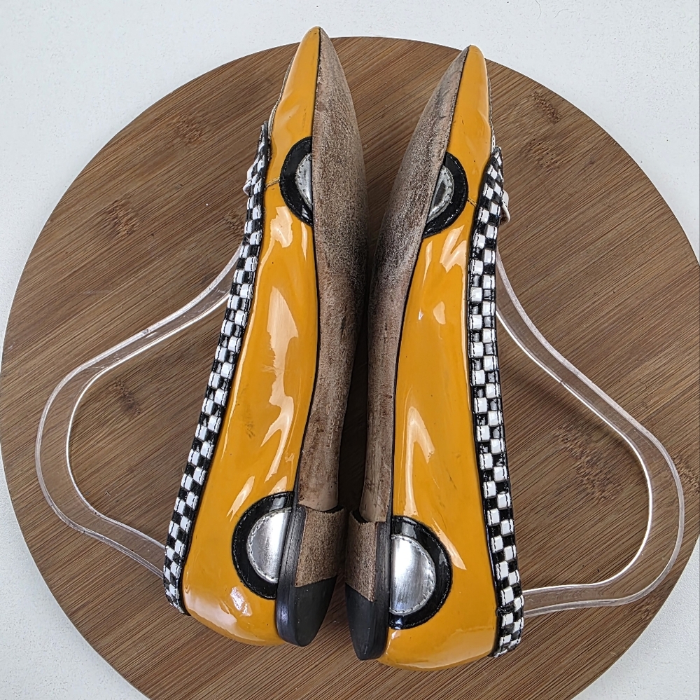 Kate Spade Yellow and White Taxi Flats - Picture 10 of 14